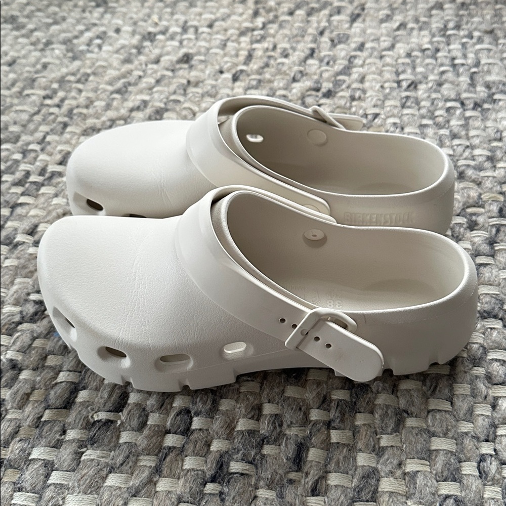 Birkenstock Slide on Clog with Strap in Eggshell (Birki Flow) - Picture 9 of 15
